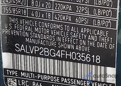 2015 Land Rover Range Rover Evoque Pure from USA, damaged, VIN SALVP2BG4FH035618